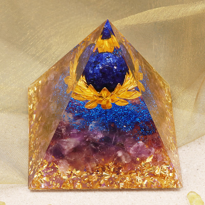 Olivenorma Amethyst Lapislazuli Lotus Symbol Orgon Pyramide 