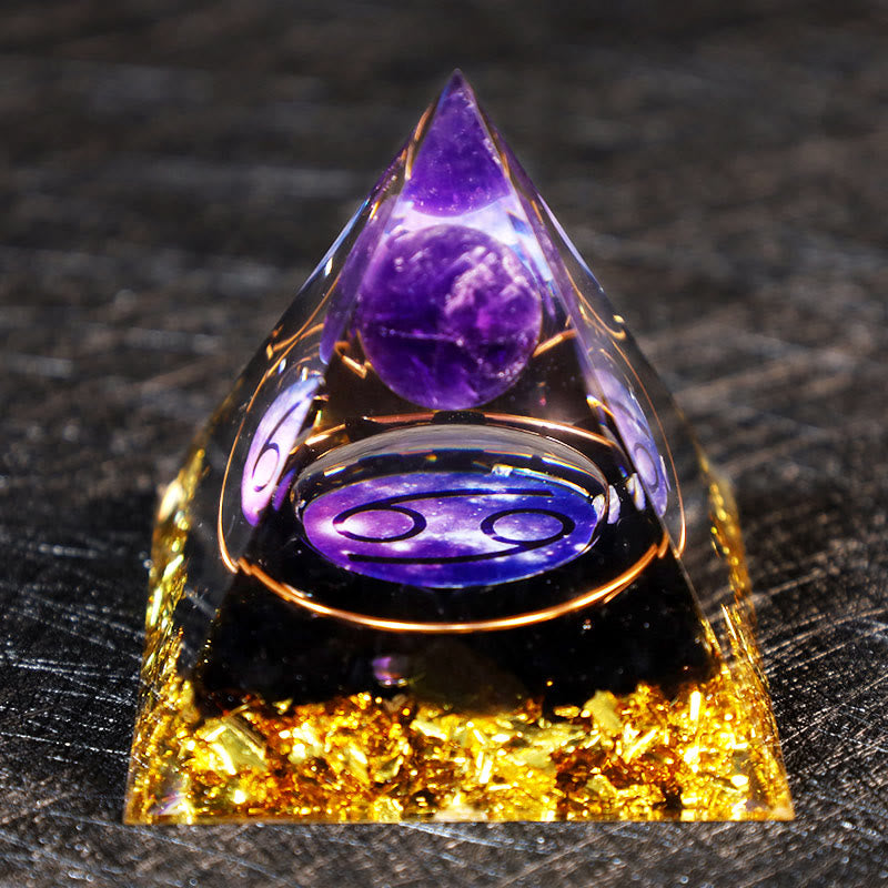 Olivenorma Amethyst Kugel Obsidian Kiesel Zodiac Krebs Orgon Pyramide