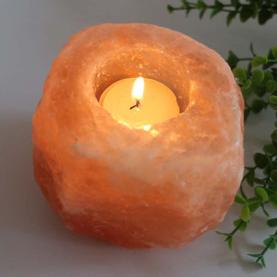 Olivenorma Romantischer Handgeschnitzter Kerzenhalter Himalayasalzlampe