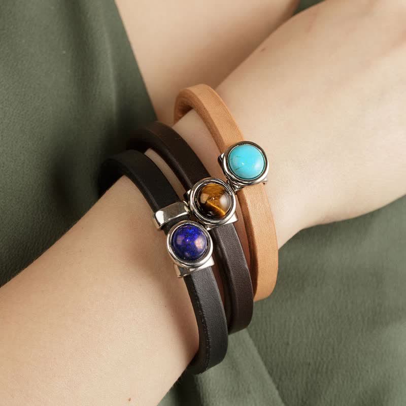 Olivenorma Orakellederarmbänder