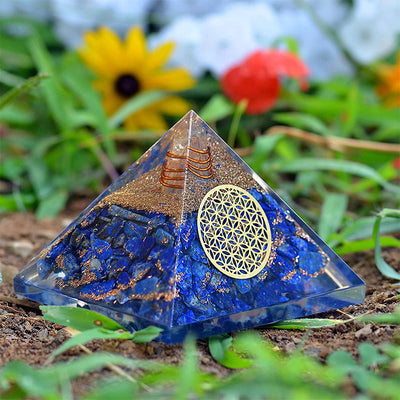 Olivenorma Lapis Lazuli Blume des Lebens Orgon-Pyramide