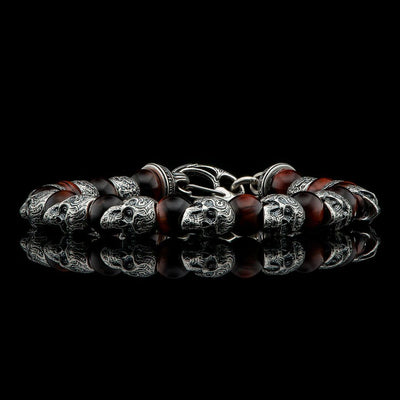 Olivenorma Armband aus natürlichem Tigerauge, handgefertigt, Edelstahl