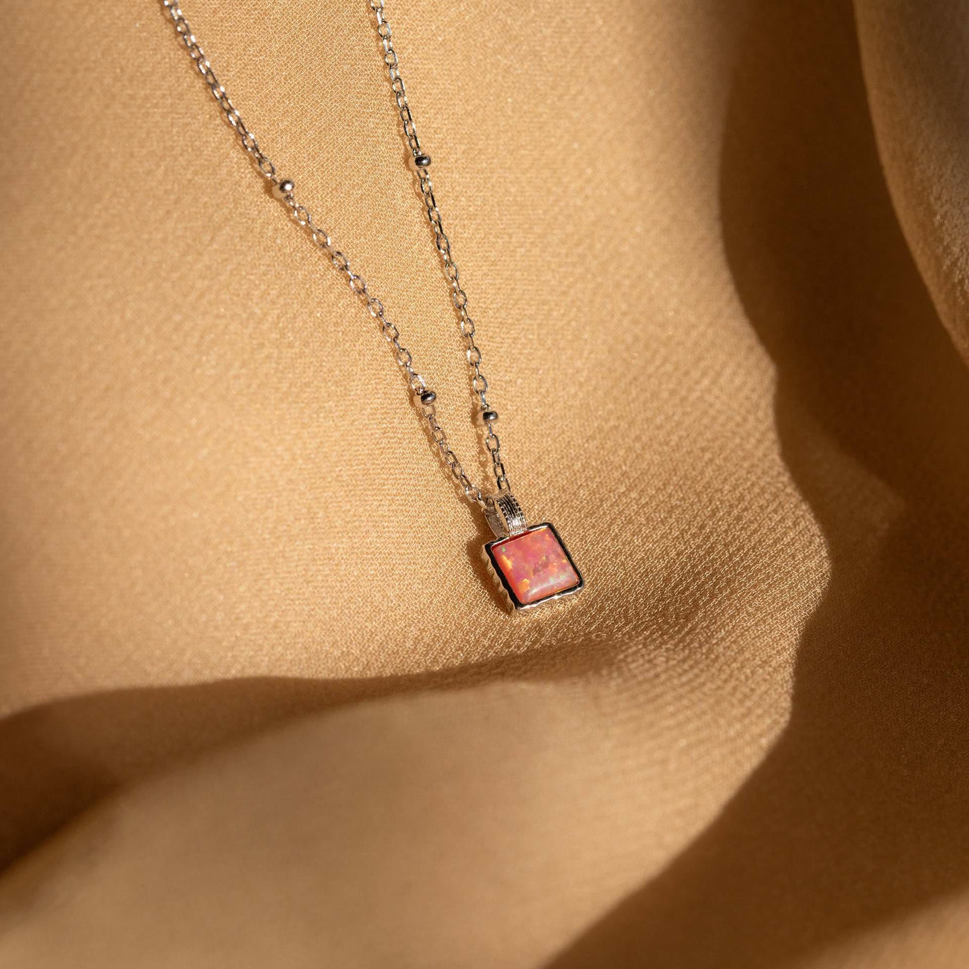 Olivenorma Bunte Opal Liebe Quadratische Anhänger 18k Gold Halskette - image 11