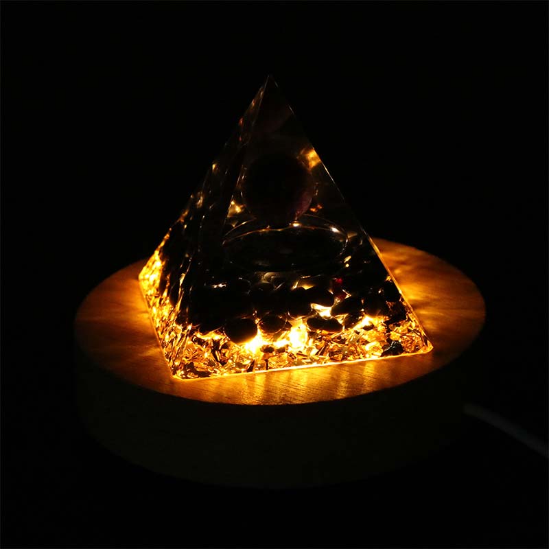 Olivenorma USB Pyramid Light Base Holz-Display-Lampensockel 