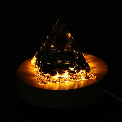 Olivenorma USB Pyramid Light Base Holz-Display-Lampensockel