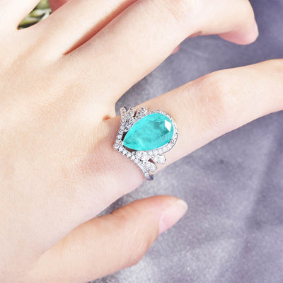 Olivenorma "Pure Love" - ​​Paraiba Turmalin Eleganter Ring 