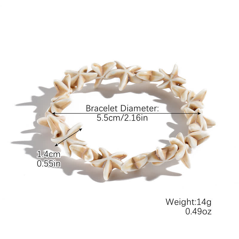 Olivenorma Weiß Türkis Seestern Schildkröte Anhänger Strandarmband 