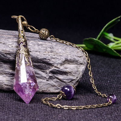 Natürlicher Amethyst Retro-Heilpendel 