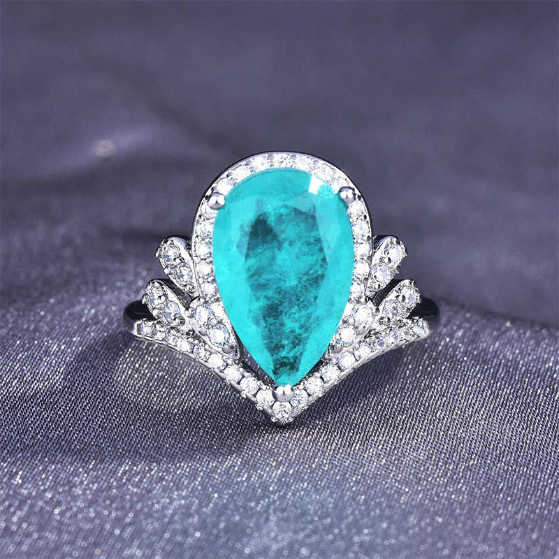 Olivenorma "Pure Love" - ​​Paraiba Turmalin Eleganter Ring 