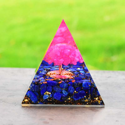 Olivenorma Lapislazuli Rosa Kristallbaum des Lebens Orgon Pyramide 