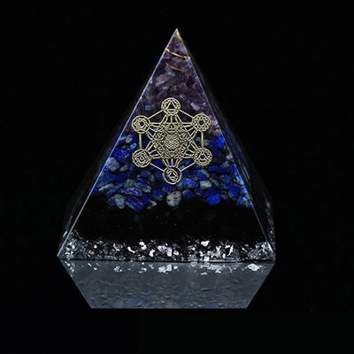 Olivenorma Amethyst Lapislazuli Schwarzer Turmalin Metatrons Würfel Amulett Orgon Pyramide 