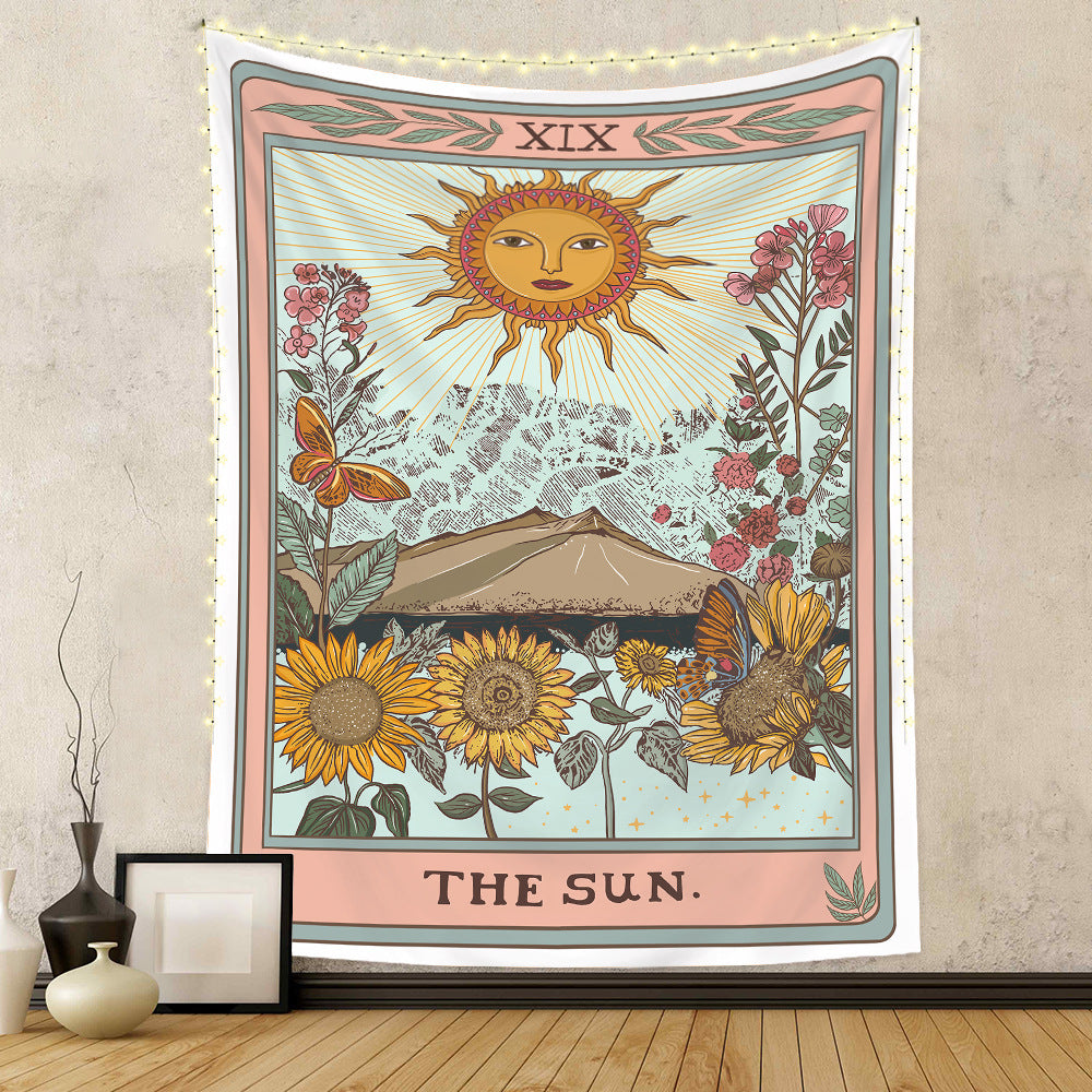 Olivenorma Tarotkarte "DIE SONNE" Print Quasten Gewebte Decke