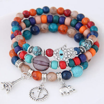 Olivenorma Elephantenturm Böses Auge Hamsa Armband Set