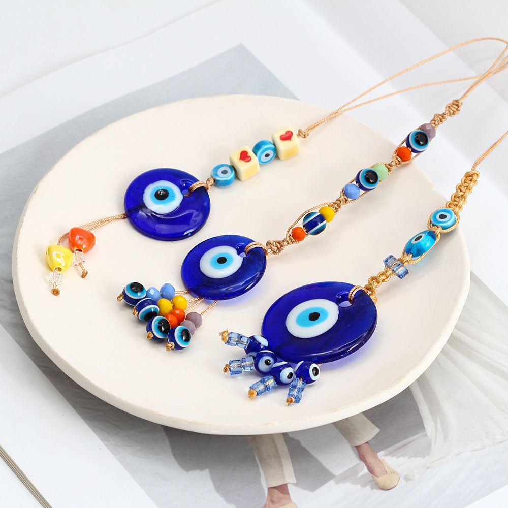 Olivenorma Blauer Glas-Evil Eye Autohänger Ornament