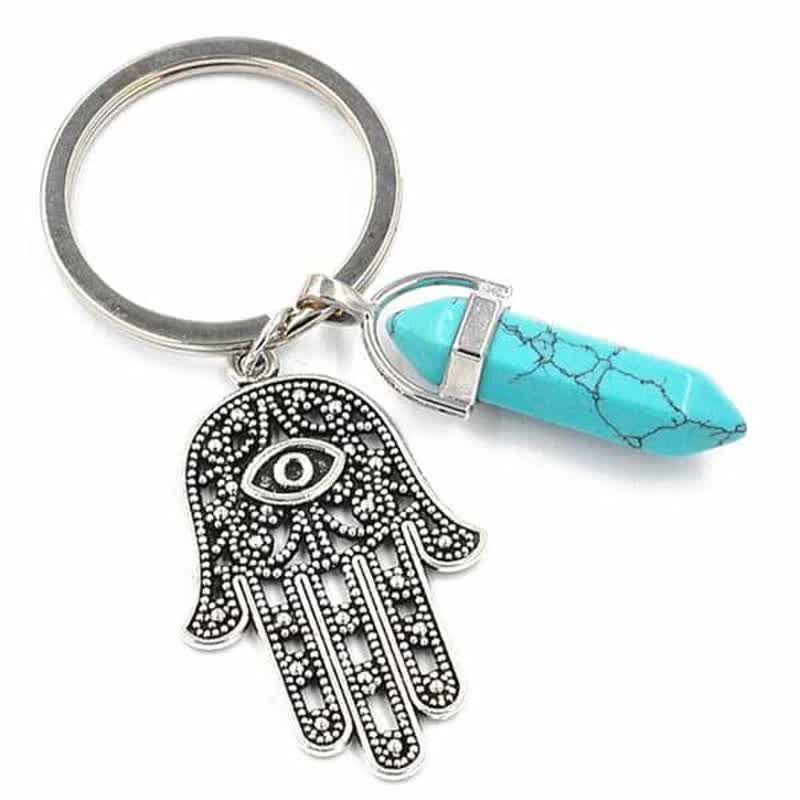 Olivenorma Inspirierender Hamsa Hand Cristall Schlüsselanhänger