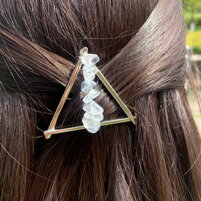 Olivenorma Kristalldreieck Kieselgeometrische Haaraccessoires Kammhaarnadel 