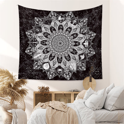 Olivenorma Schwarze Elegant Wandbehang Dekoration für Schlafzimmer Wandteppich