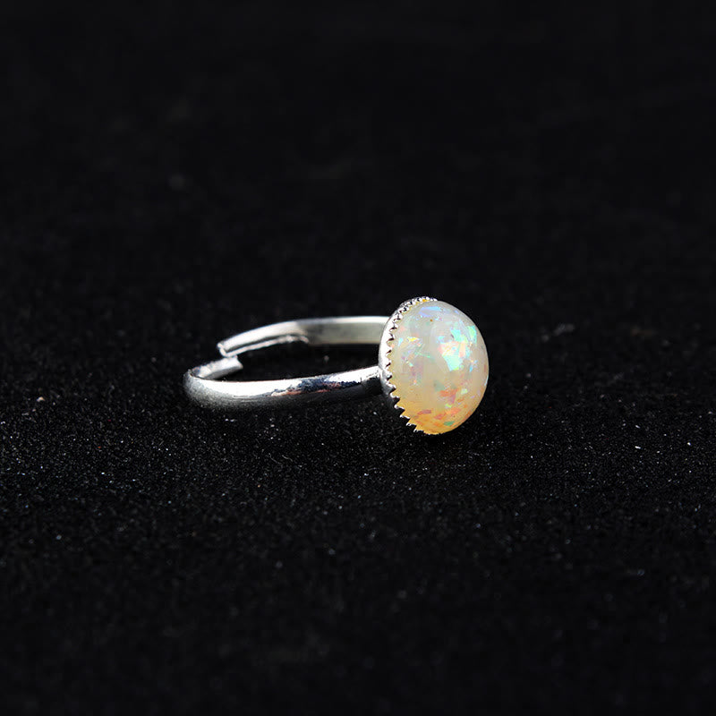 Olivenorma Opal Mondstein Einfacher Halbkreis Verstellbarer Ring 