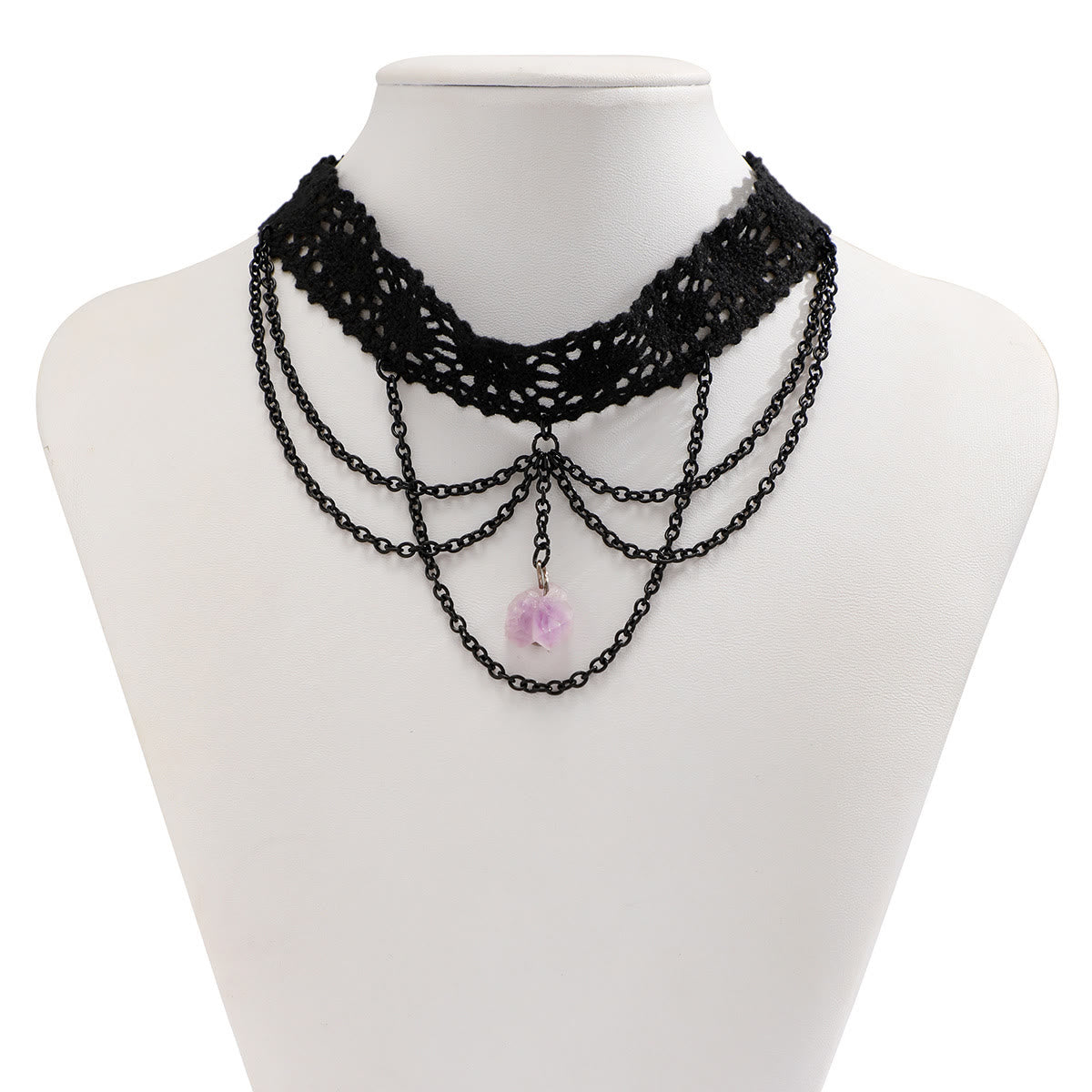 Olivenorma Amethyst Halloween Gothic Spitzenhalsband