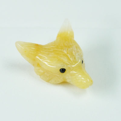 Olivenorma Naturkristall geschnitzter Wolfskopf Zubehör Edelstein Dekoration - Gelbe Jade - image 26
