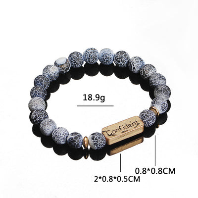 Olivenorma Naturstein Selbstbewusstes Graviertes Armband