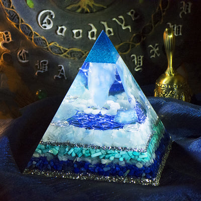 Olivenorma Clean Spirit-Aquamarin Crystal Tower Orgone Pyramid