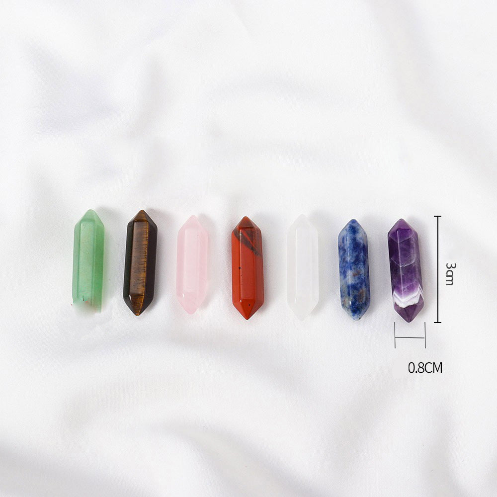 Olivenorma Natural Crystal Doppelspitzige Säulenchakra-Edelsteindekoration