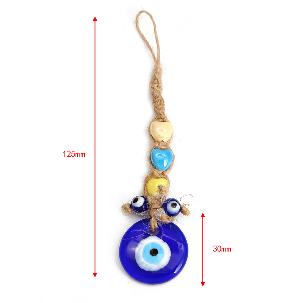 Olivenorma Blauer Glas-Evil Eye Autohänger Ornament