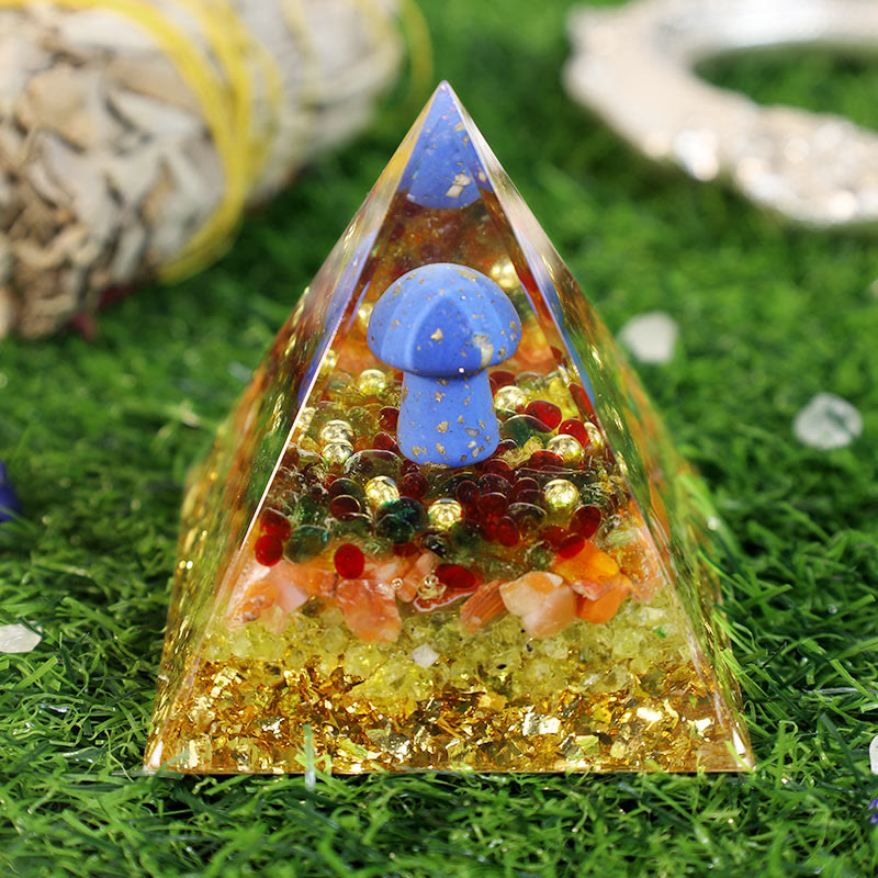 Karneol Lapis Lazuli Mmushroom Orgon Pyramide