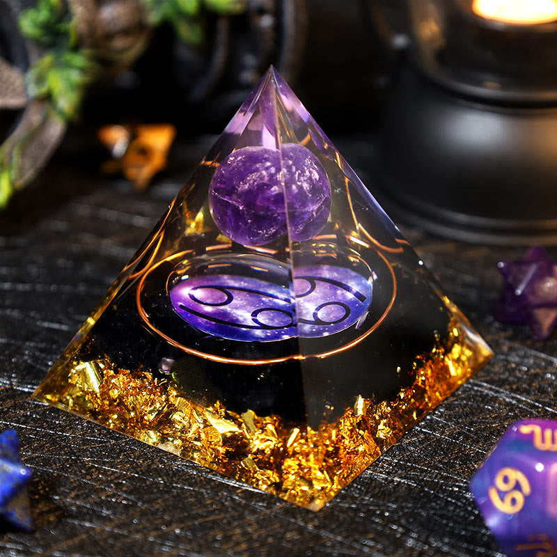 Olivenorma Amethyst Kugel Obsidian Kiesel Zodiac Krebs Orgon Pyramide