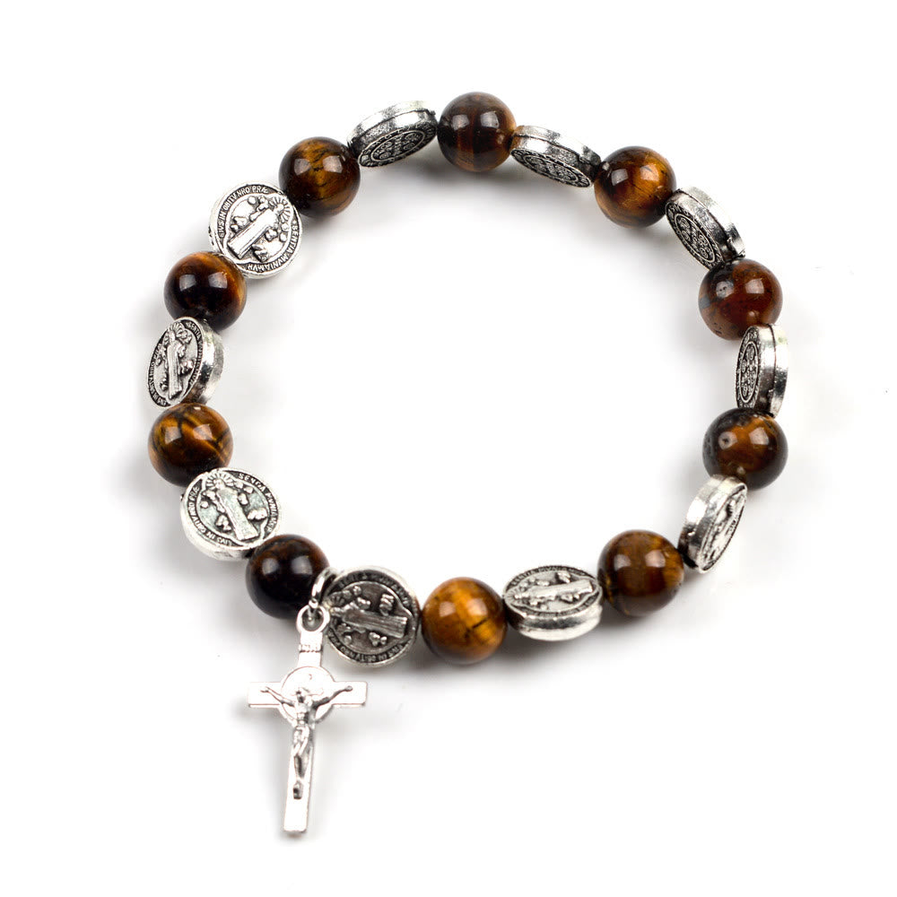 Olivenorma Tiger Eye Rosenkranz Armband 