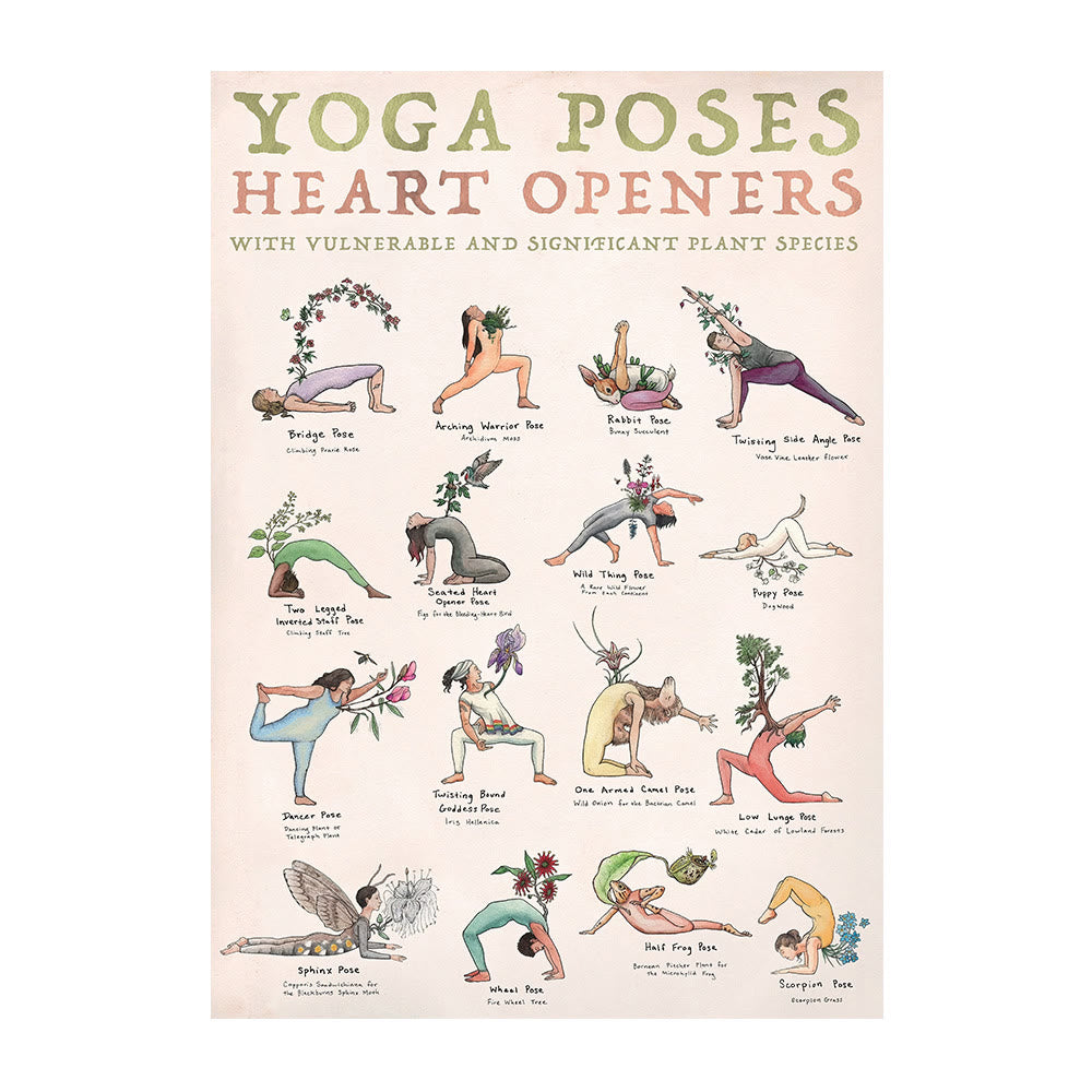 Olivenorma Yoga Partnerpose Herzöffner Poster 