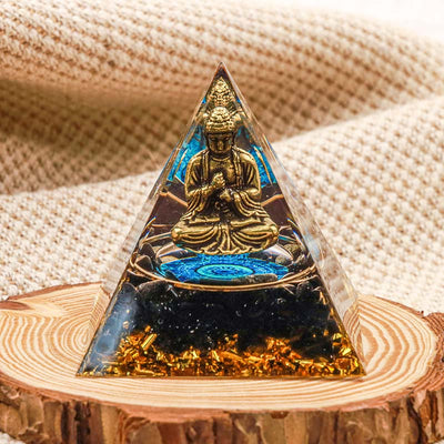 Olivenorma Obsidian Buddha Schutz Orgon Pyramide 