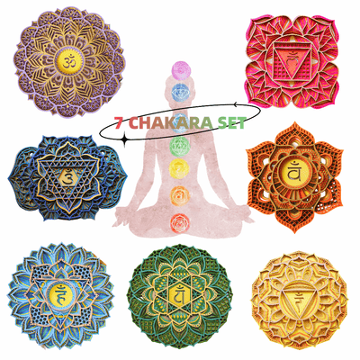 Olivenorma Lila Pink Om Hamsa Chakra 3D Wanddekoration