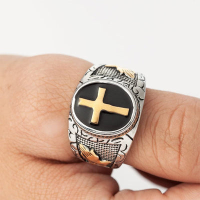 Olivenorma Kreuz Symbol Vintage Ring