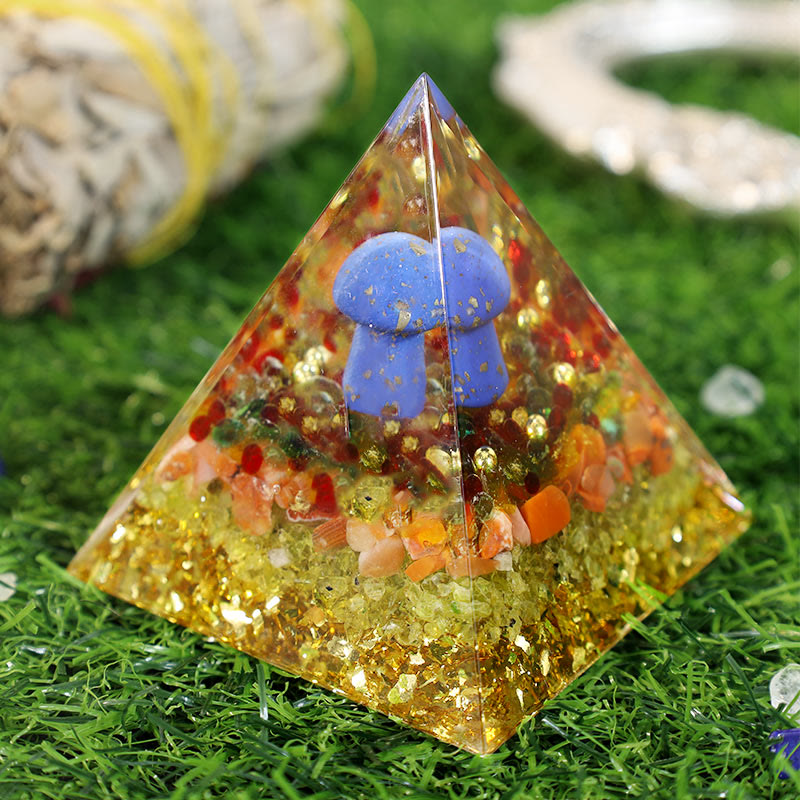 Karneol Lapis Lazuli Mmushroom Orgon Pyramide