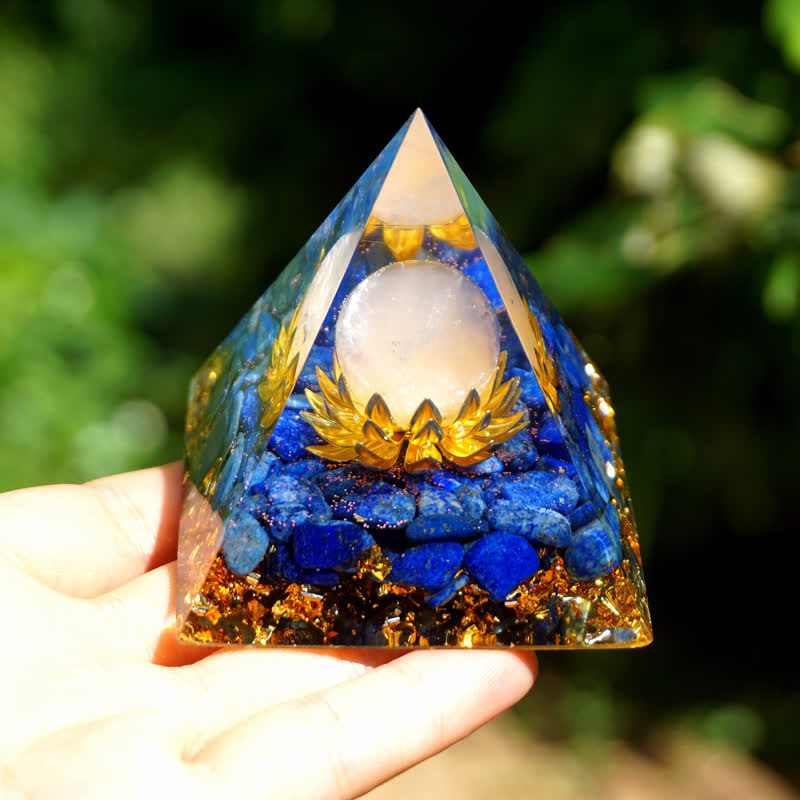 Olivenorma Rosenquarz Kugel Lapislazuli Lotus Orgon-Pyramide 