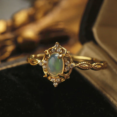 Olivenorma Light Luxury Opal Verstellbarer Ring