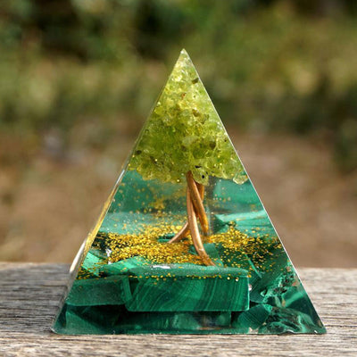 Olivenorma Sacred Heart Forest Malachit & Peridot Orgon-Pyramide - image 3
