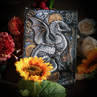 Olivenorma Journal Drachen 3D-geprägtes Kunstmuster-Notizbuch 