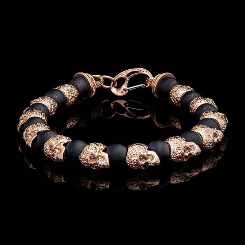 Olivenorma Armband aus natürlichem Tigerauge, handgefertigt, Edelstahl