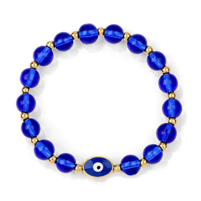 Olivenorma 8mm Blaues Tigerauge Böser Blick Armband