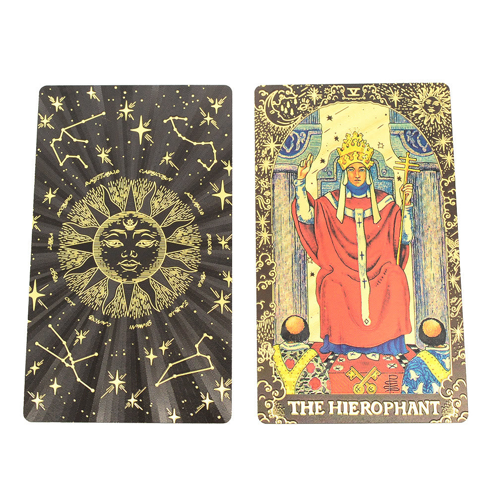 Olivenorma Schwarze Gold Waite Folie Goldene Tarot Deck Karten