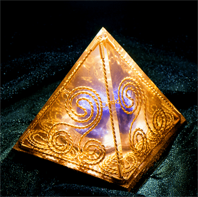 Olivenorma Triple Helix Cube - Altes ägyptisches Totem Amethyst Orgon Pyramide 