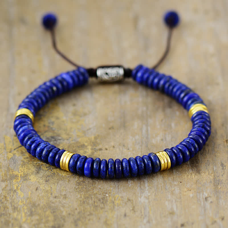 Olivenorma Lapislazuli Weißer Türkis Geflochtenes Armband 