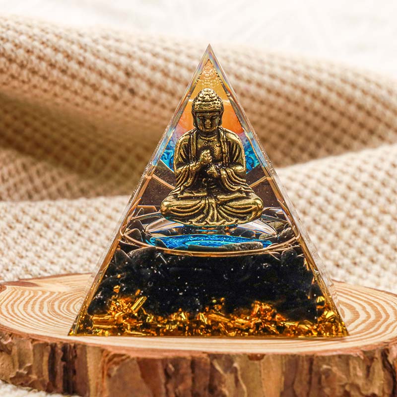 Olivenorma Obsidian Buddha Schutz Orgon Pyramide 