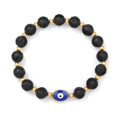 Olivenorma 8mm Blaues Tigerauge Böser Blick Armband