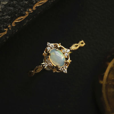 Olivenorma Light Luxury Opal Verstellbarer Ring