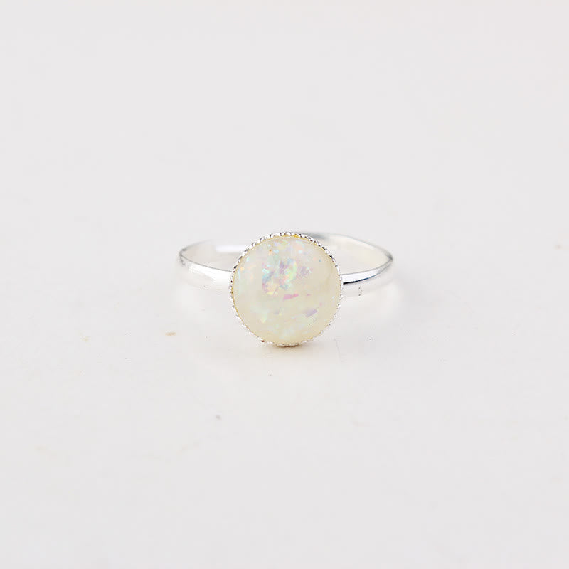 Olivenorma Opal Mondstein Einfacher Halbkreis Verstellbarer Ring 