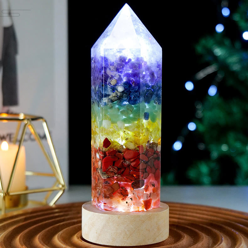 Olivenorma Natural Chakra Rosenquarz Kristalllampe 